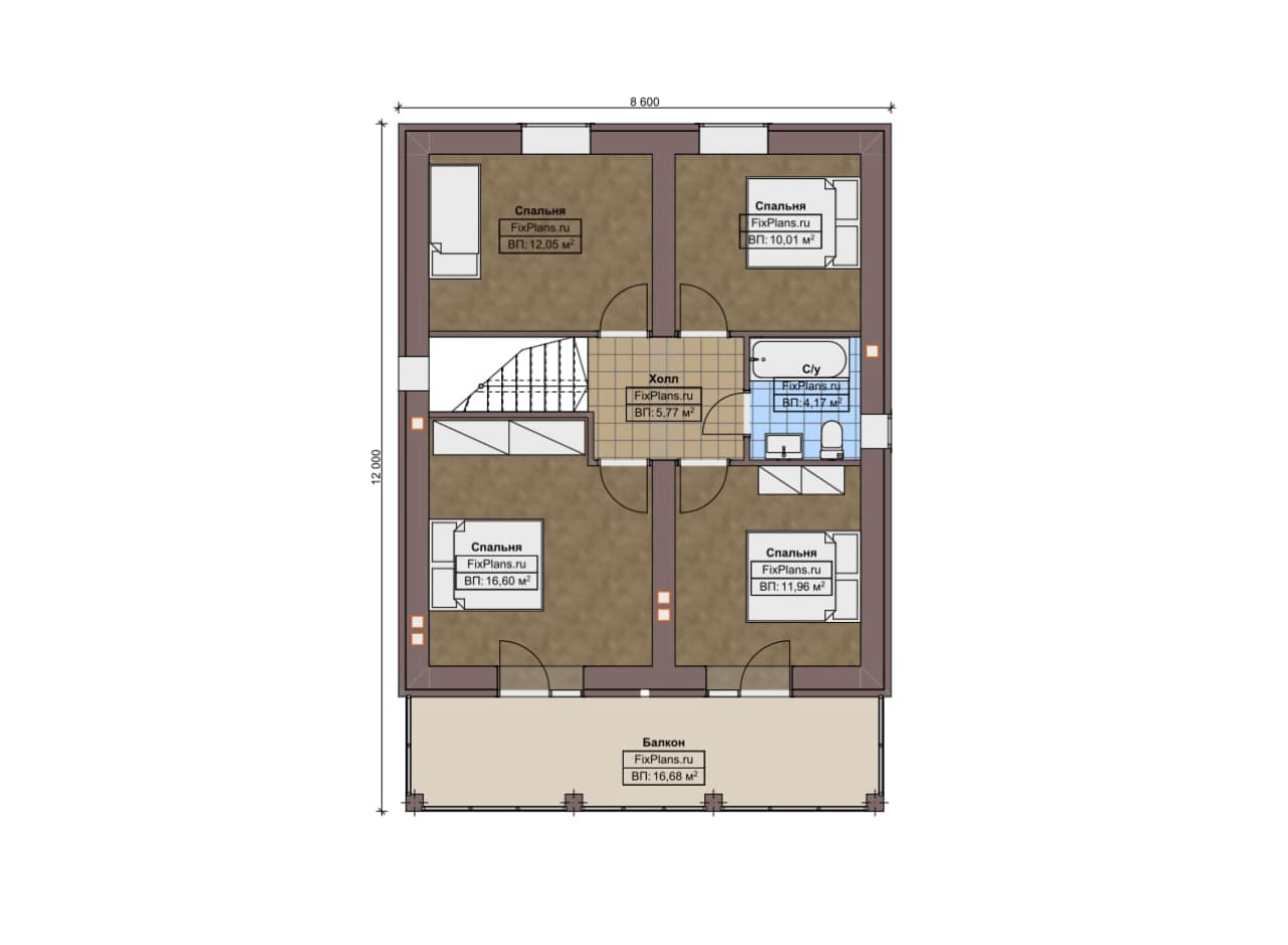 План мансардного этажа — проект F-9143