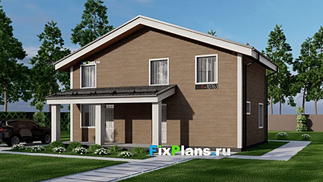 Одноэтажный дом с мансардой  F-10763