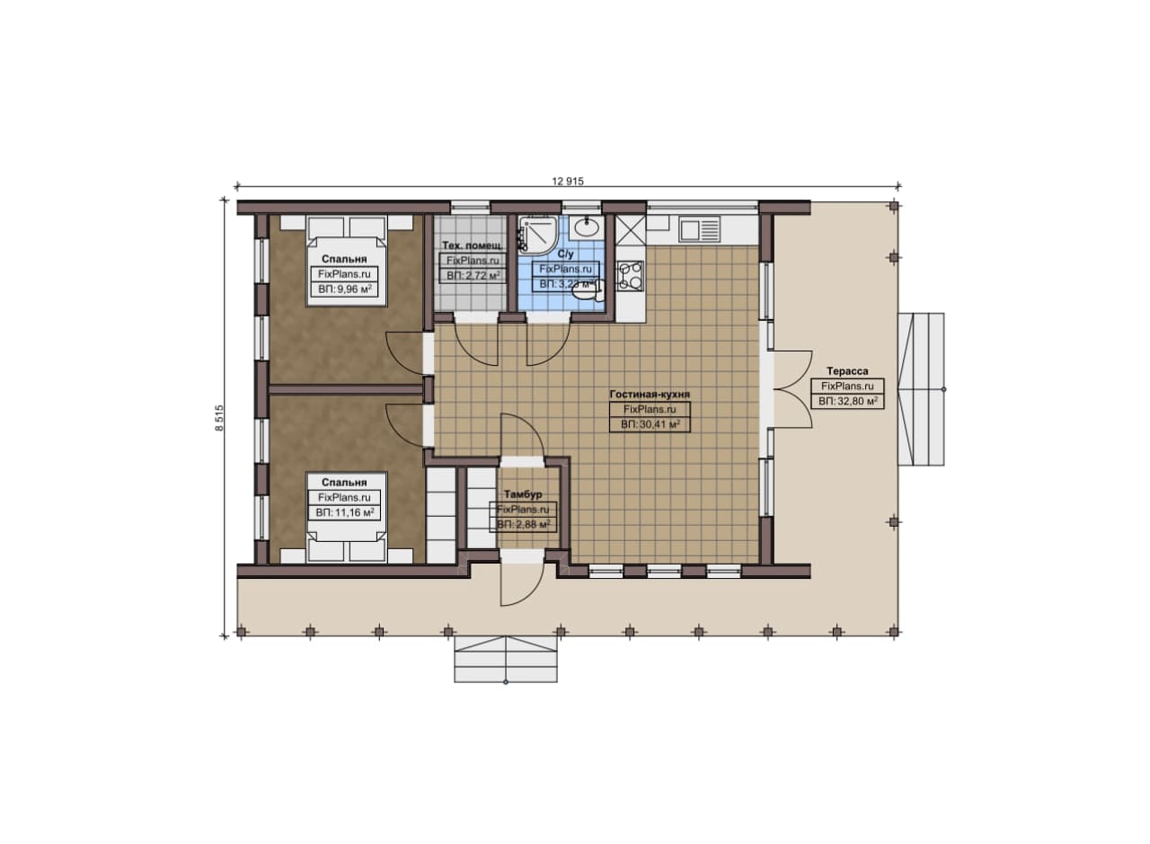 Планировка Одноэтажный дом F-10439