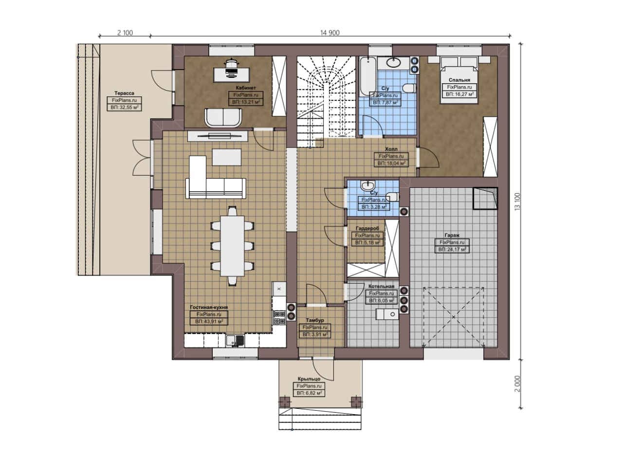 Планировка Двухэтажный дом F - 2537